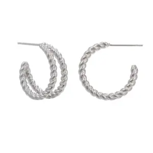 Double C Earrings / Silver