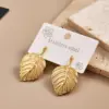 Stainless Steel 201 Starfish Shell Leaf Round Imitation Pearl Earrings Fashionable Casual Modern Style For Women All Seasons