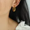 304 Stainless Steel U Shape PVD Coated 18K Real Gold Plated Elegant Retro Vacation Waterproof Non Tarnish Plating Gold Earrings