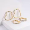 Wholesale PVD Coated Imitation Gold Heart 304 Stainless Steel Exaggerated Waterproof Non Tarnish Earrings