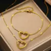 Wholesale Ion Plating (IP) 18K Gold Plated Heart Shape 304 Stainless Steel Elegant Waterproof Non Tarnish 304 Stainless Steel Pendant Necklace