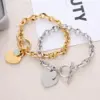 Wholesale Streetwear Heart Shape Stainless Steel Plating Bracelets