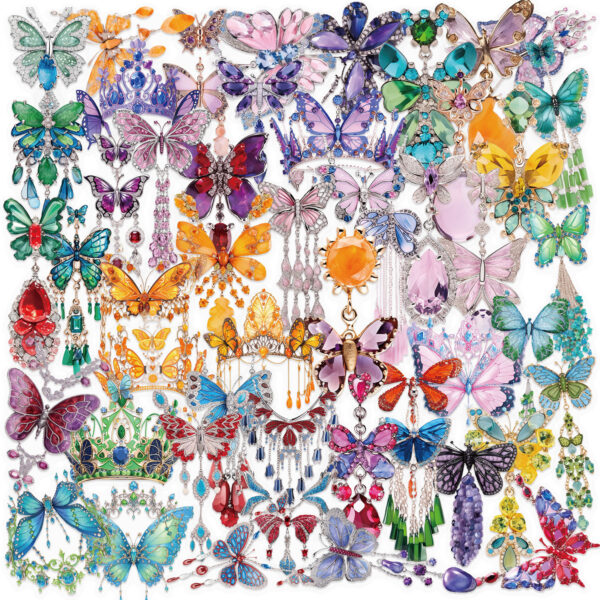 Wholesale 50 Sheets of Transparent Ins Butterfly Jewelry Stickers Waterproof Transparent Pet Handbook Material Decoration Guitar Cross-Border