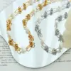 Wholesale Women'S 304 Stainless Steel PVD Coated 18K Gold Plated Beaded Geometric Bracelets Necklace Imitation Pearl Jewelry