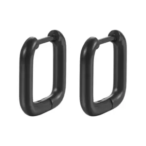 N Square Ear Clip Black One