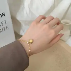 Jye09 Bracelet Gold Love Lip Chain