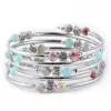 Wholesale Fashion Flower Natural Stone Beaded Layered Bracelets