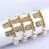 Wholesale Fashion Portrait Faith Cross Copper Gold Plated Zircon Bracelets In Bulk