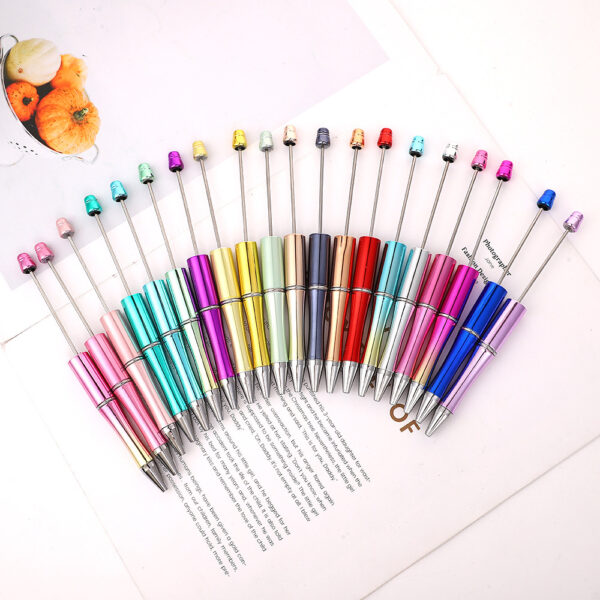 Wholesale beaded pens/DIY electroplated bead pen UV three-color plating