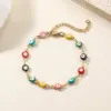 Wholesale PVD Coated 18K Gold Plated Devil's Eye 201 Stainless Steel Simple Style Waterproof Non Tarnish 201 Stainless Steel Bracelets
