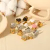 Wholesale PVD Coated Real Gold Plated 18K Gold Heart Shape 304 Stainless Steel Simple Style Waterproof Non Tarnish Ear Studs
