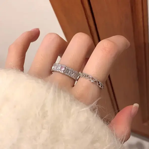 Wholesale Geometric 925 Sterling Silver Copper Lady Open Rings Rings