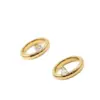 Wholesale Jewelry IG Style Round Water Droplets Titanium Steel Zircon 18K Gold Plated Inlay Rings