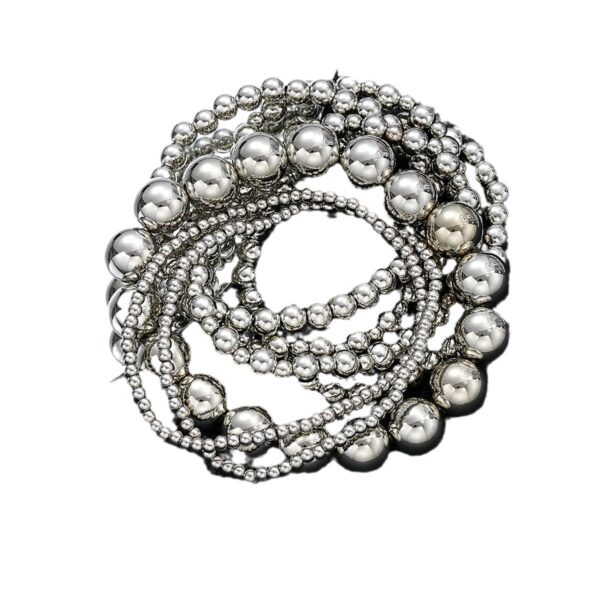 Wholesale Full Hosted European and American Fashion Creative CCB Round Bead Bracelet 7 Piece Set Simple Multi-layer Stacked Wear Wind Beaded Bracelet