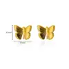 Wholesale 304 Stainless Steel Alloy Geometric Flower PVD Coated Zircon 18K Gold Plated 18K Gold Elegant Classical Romantic Plating Ear Studs