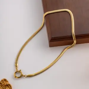 Wholesale Jewelry Vintage Style Simple Style Solid Color 304 Stainless Steel 18K Gold Plated Plating Stainless Steel Necklaces