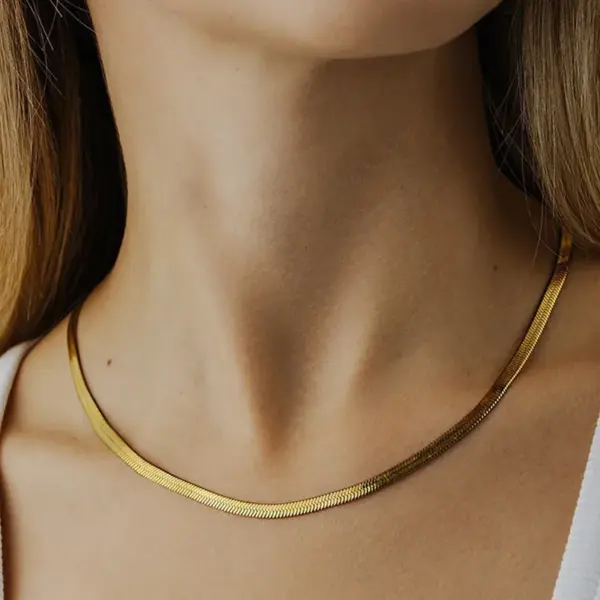 Wholesale Jewelry Basic Simple Style Commute Solid Color 304 Stainless Steel 18K Gold Plated Plating Necklace