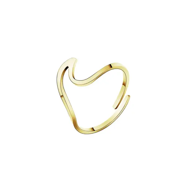 Wholesale European And American Fashion Simple Spray Wave Geometric Opening Ring