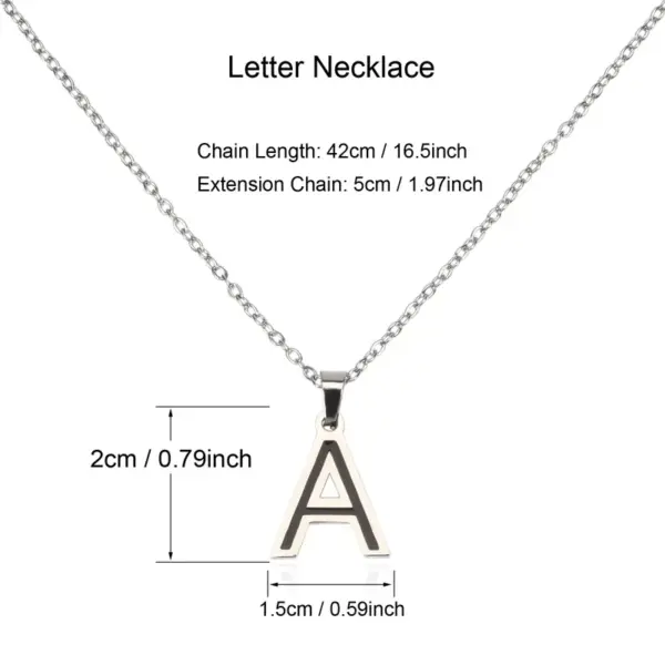 Wholesale 304 Stainless Steel Sweet Polishing Letter Pendant Necklace