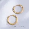 304 Stainless Steel Stainless Steel Round Electroplated Golden Plated Simple Style Gold Hoop Earrings