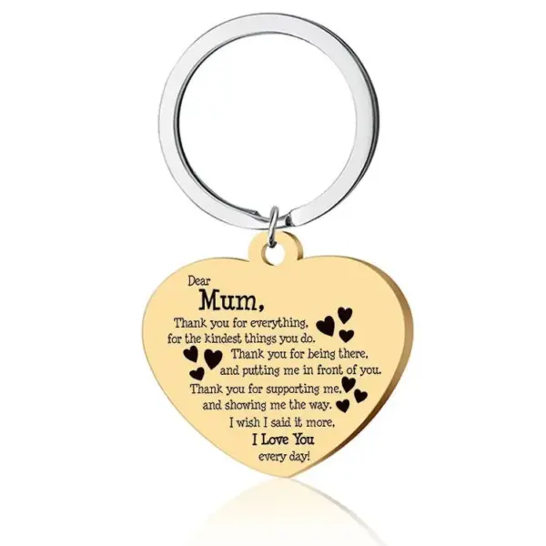 Wholesale Fashion Letter Heart Shape Stainless Steel Plating Keychain Necklace 1 Piece