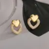 Wholesale 1 Pair Simple Style Commute Heart Shape Plating Inlay Copper Pearl Zircon 18k Gold Plated Earrings