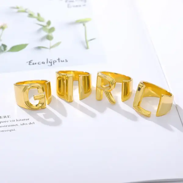 Wholesale 26 Letter Golden Open Ring