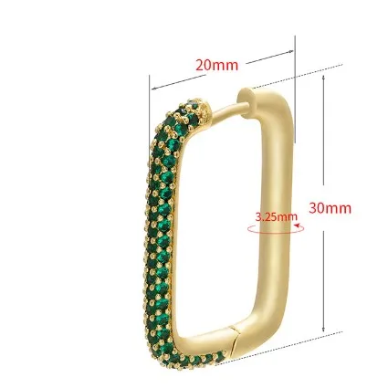 Wholesale Fashion Square Copper Plating Inlay Rhinestones 1 Piece