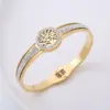 304 Stainless Steel Life Tree PVD Coated Artificial Rhinestones 18K Gold Plated Classic Style Rose Gold Gold Sier Bangle
