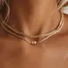 Wholesale 201 Stainless Steel Glass Gold Plated Casual Simple Style Plating Three-dimensional Square Zircon Pendant Necklace