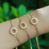 Wholesale Copper Inlaid Zircon Letter Copper Bracelets