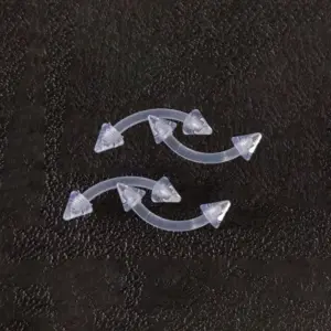 Transparent Pointed Cone Eyebrow Stud / 1.2x6x4mm