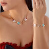 Wholesale Rhinestone Santa Gingerbread Man Candy Cane Bracelet Necklace