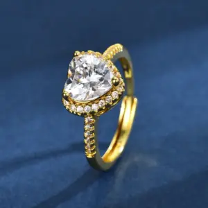YE11 [8*8 Heart Shape Gold Color] / Adjustable Opening