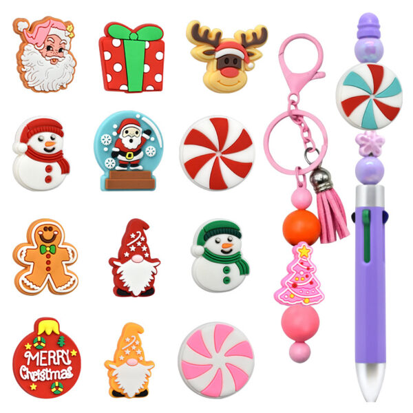 oly-dbb693f9f4a35e4a482ba74e076ee909 Wholesale Random 100pcs Christmas Series Creative Ballpoint Pen Bead Accessories