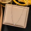 Wholesale PVD Coated Real Gold Plated 18K Gold Heart Shape 304 Stainless Steel Sweet Simple Style Waterproof Non Tarnish 304 Stainless Steel Necklace