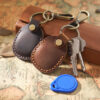 Wholesale Vintage top layer cowhide door hand-sewn leather card holder keychain