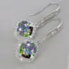 Wholesale Fashion Square Inlaid Zircon Copper Drop Earrings Wholesale
