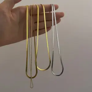 Wholesale Simple Style Geometric Solid Color Titanium Steel Necklace 1 Piece