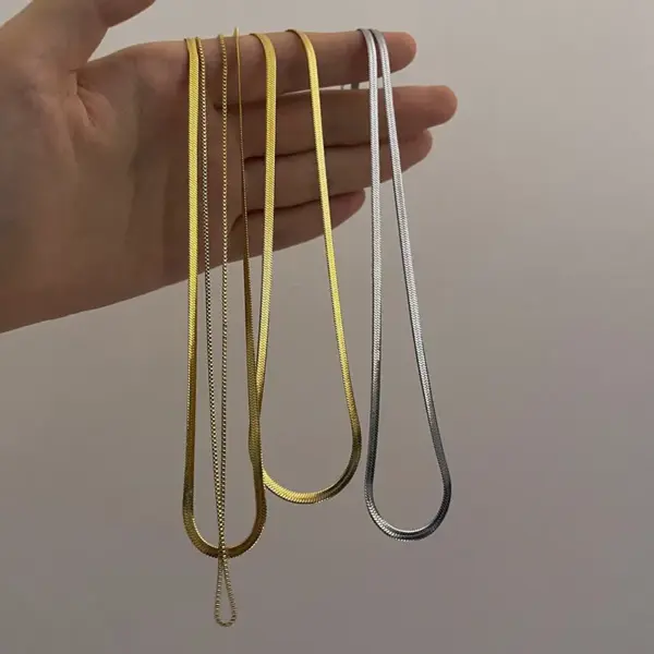 Wholesale Simple Style Geometric Solid Color Titanium Steel Necklace 1 Piece