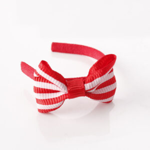 Big bow red and white striped headband