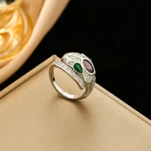 380 Snake Head Ring-Silver Purple