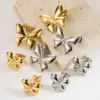 Wholesale 1 Pair Modern Style Simple Style Classic Style Bow Knot Plating 304 Stainless Steel 14K Gold Plated Stainless Steel Earrings