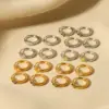 Wholesale PVD Coated Real Gold Plated 18K Gold Oval 304 Stainless Steel IG Style Simple Style Waterproof Non Tarnish Earrings