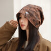 oly-dbe6b133434c8723ac84d6fc1b87e378 Wholesale Autumn and Winter New Printed Slouchy Beanie Korean Style Windproof Face-Slimming Small Turban Hat Warm Casual Versatile Hat for Women
