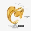 Wholesale Ion Plating (IP) 18K Gold Plated Solid Color 304 Stainless Steel Casual Hip-Hop Simple Style Waterproof Non Tarnish Rings