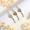 Wholesale Copper 18K Gold Plated Elegant Romantic Sweet Letter Heart Shape Inlay Zircon Bracelets