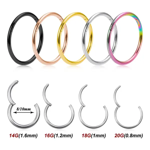 Simple Style Round Stainless Steel Plating Nose Ring Nose Pin