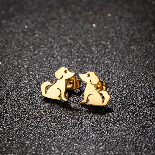 Wholesale PVD Coated 18K Gold Real Gold Plated Animal 304 Stainless Steel Cute Sweet Korean Style Waterproof Non Tarnish Ear Studs