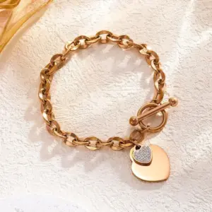 7737 Diamond OT Buckle Bracelet / Rose Gold